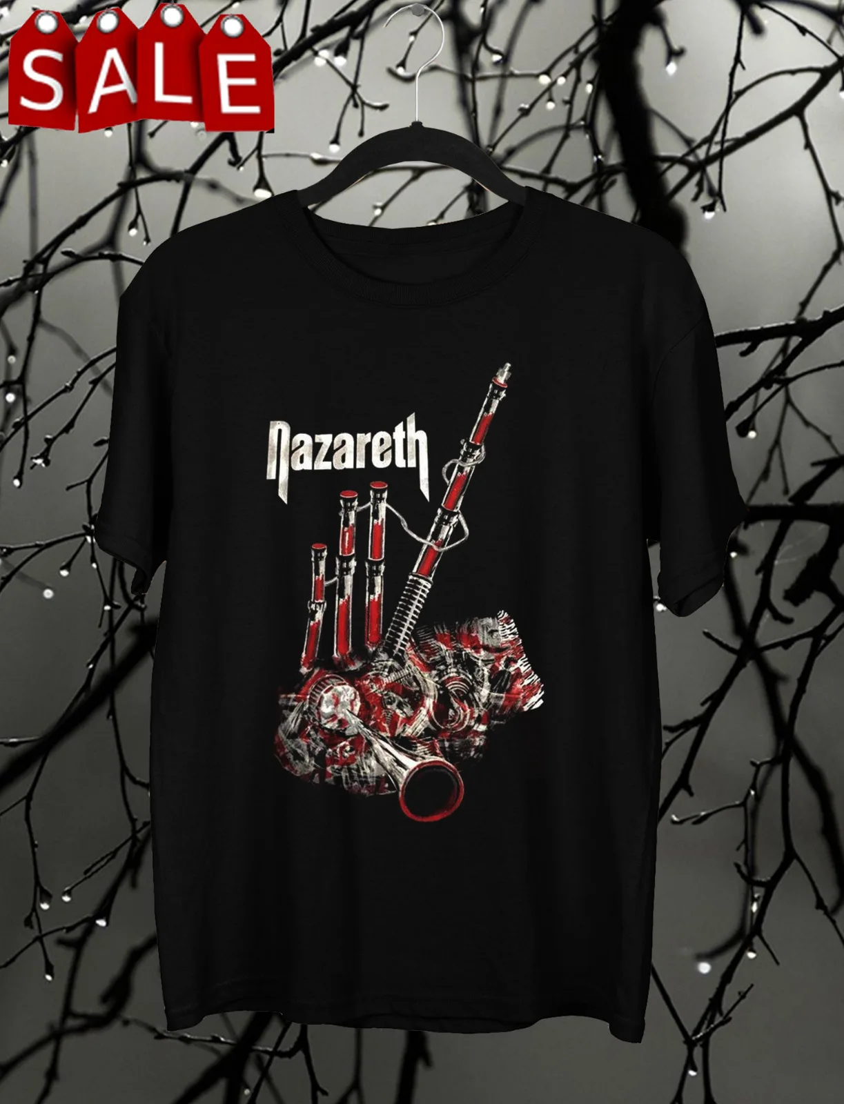 NAZARETH Graphic T-Shirt Short Sleeve Cotton Black Men All Size S to 5XL NB1150