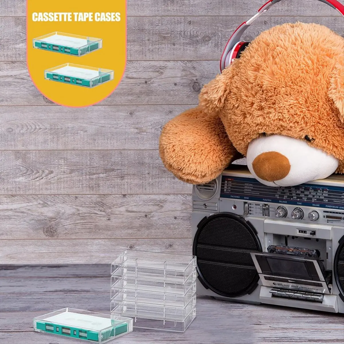 20Pack Audio Cassette Storage Cases - Clear Plastic Cassette Tape Cases -Audio Storage Solution 4.28x2.75x0.6Inch(LxWxH)