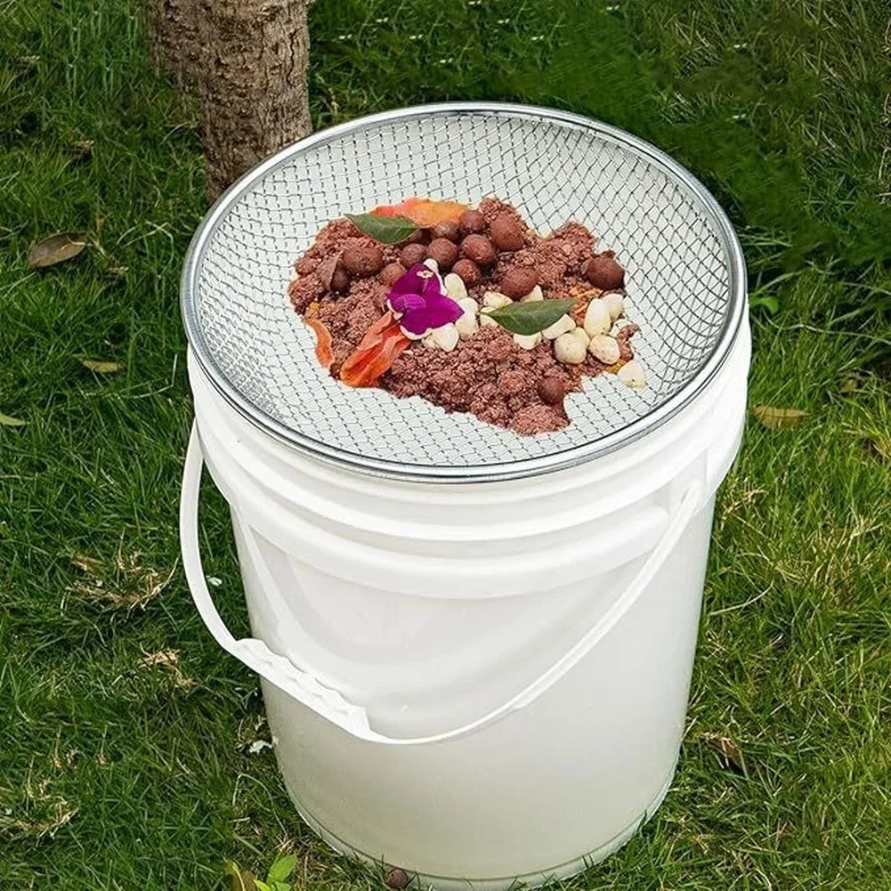 3 Pcs Garden Soil Compost Sifter Sieve With Gloves 30 Cm Diameter 2 Mm 6 Mm 10 Mm Mesh Options For Gardening And Composting