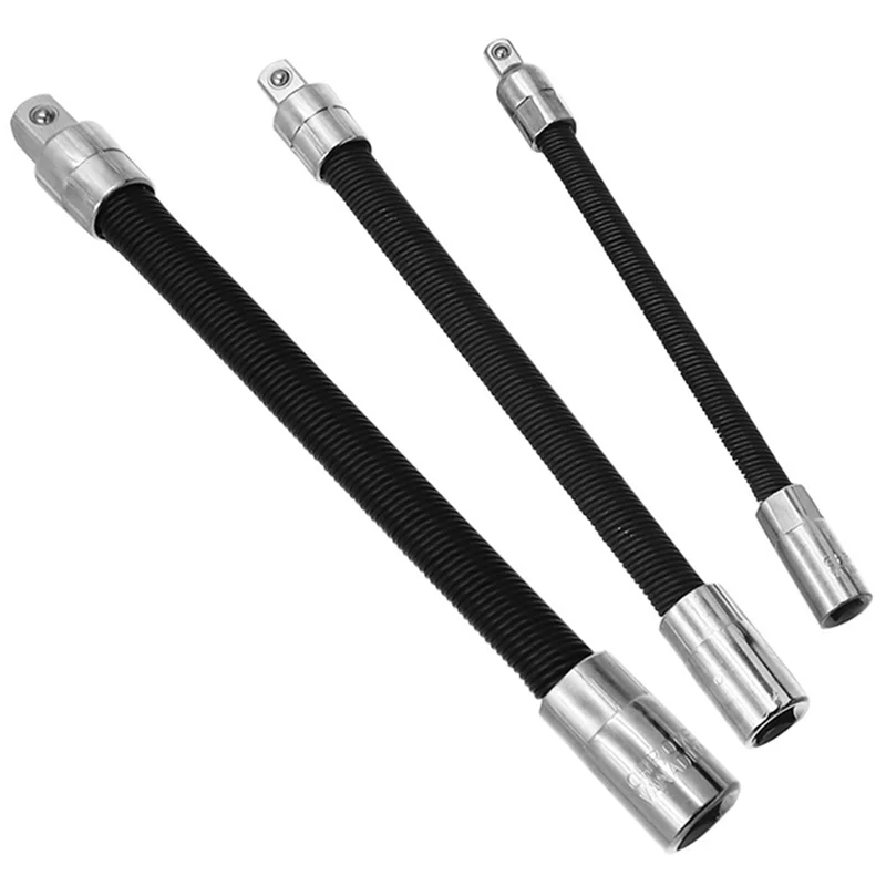 

A76I 3-Piece Electric Wrench Elastic Connecting Rod Universal Flexible Shaft Quick Ratchet Wrench Spring Extension Rod
