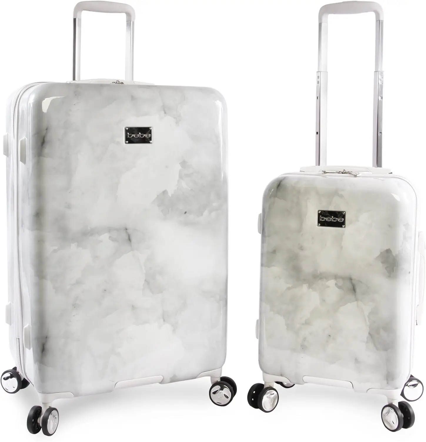 

Lilah 2 Piece Set Suitcase With Spinner Wheels Luggage Set, Silver Marble