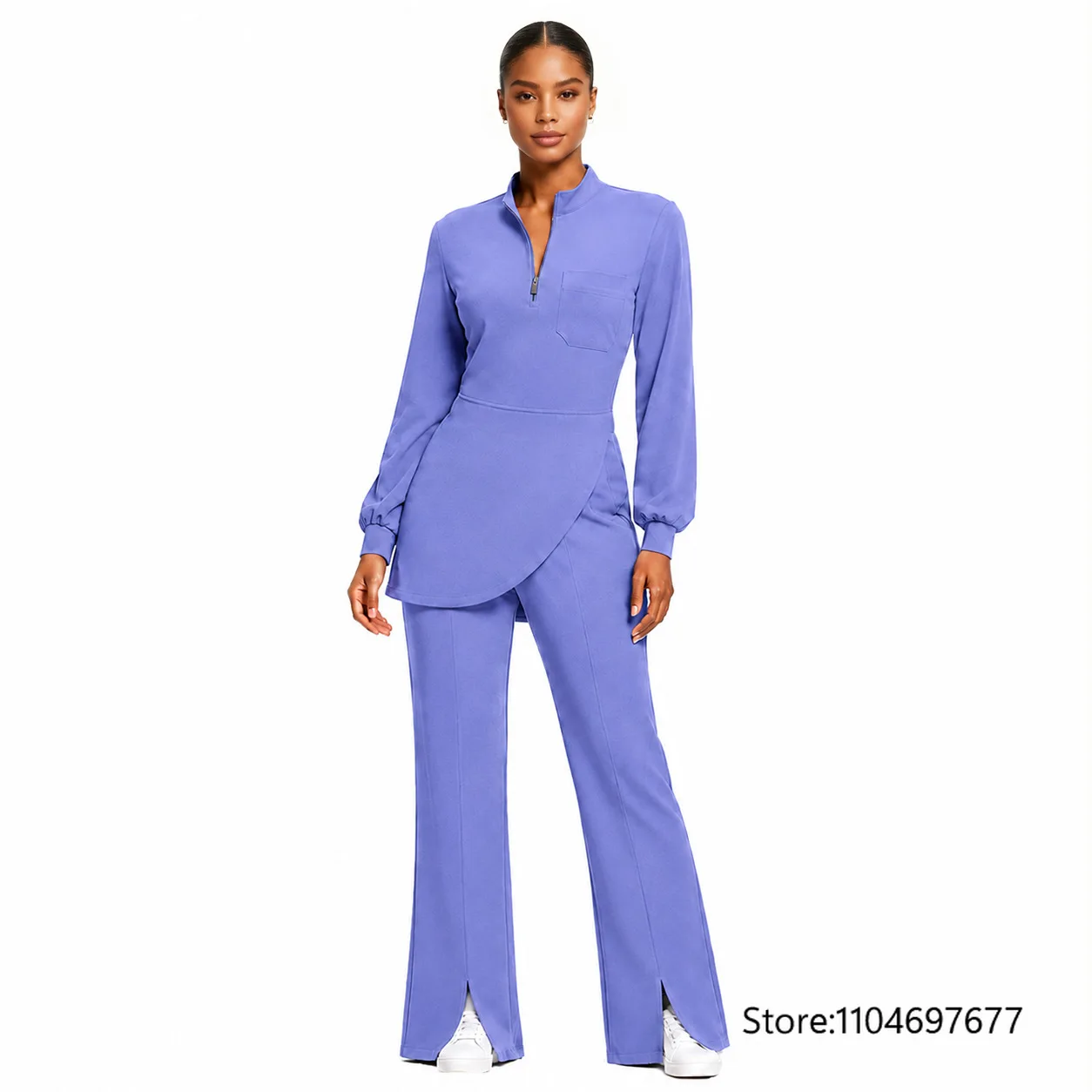 Muslim Style Medical Scrubs Uniform Suit Hospital Nurse Uniforms Long Sleeve Long Sleeved Shirt Straight Pants Nursing Scrub Set