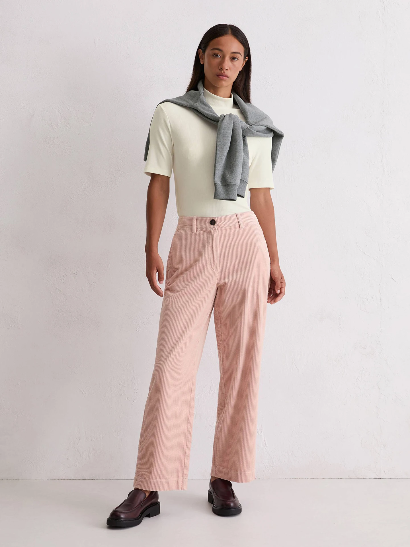 

Lightweight Cotton Velvet Fabric Loose Straight Casual High Waist Long Pants Women's Spring Autumn Winter Trousers