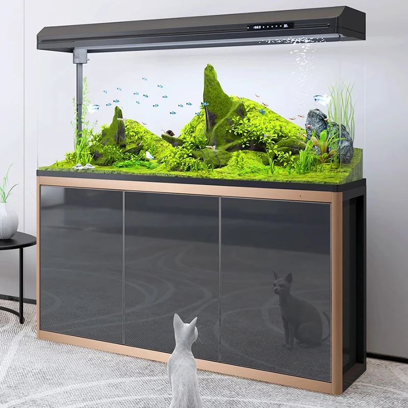 

Modern Minimalist Fish Tank Cabinet Large Living Room Waterless Maintenance Ornamental Fish Glass Tank Cabinet Furniture FYFT