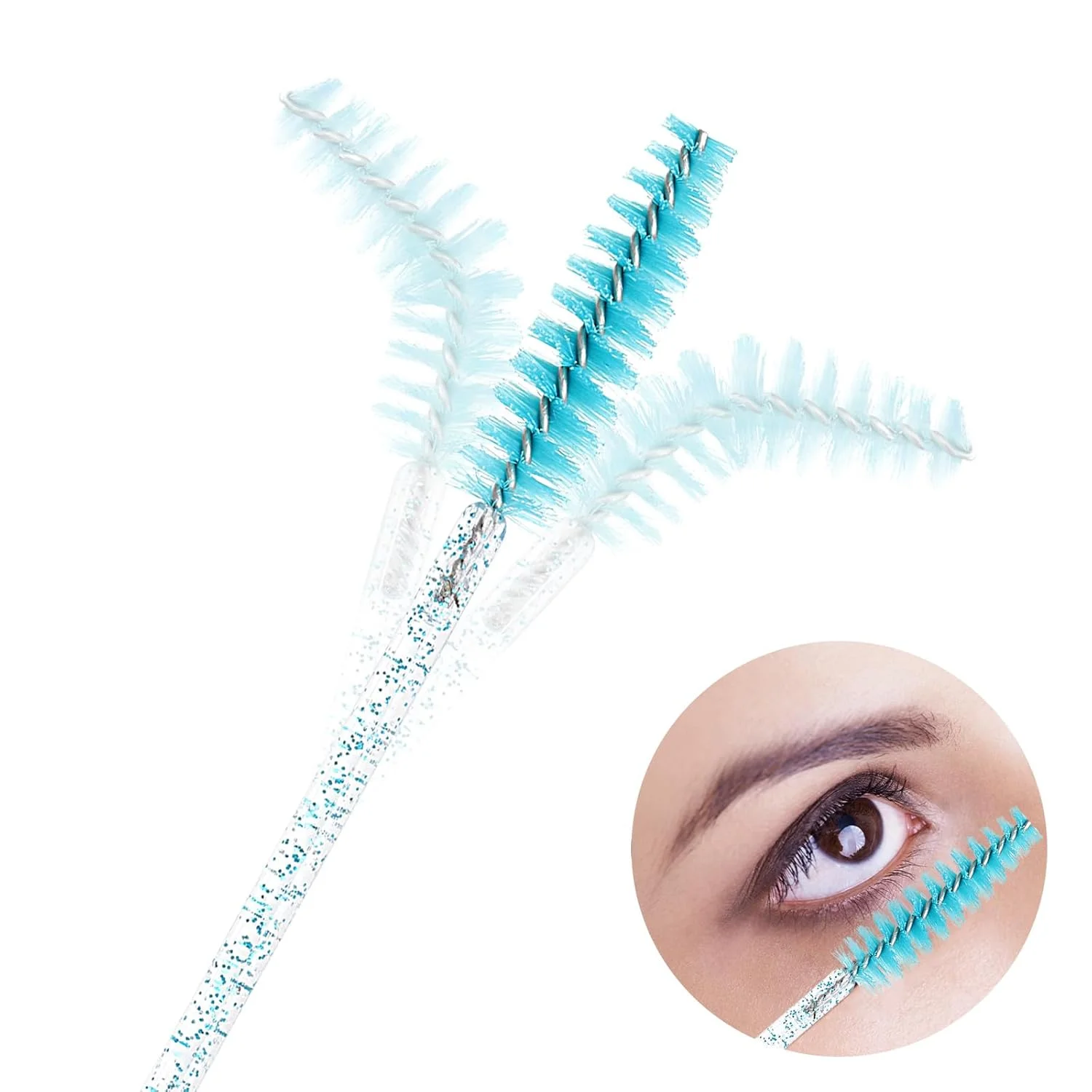 Brosses à cils jetables, outil d'extension de faux cils, brosse à sourcils, baguettes de Mascara, applicateur, bobines, outil de maquillage, 50 pièces