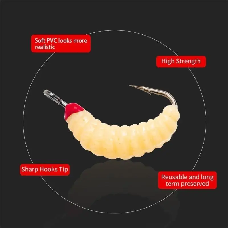 

R6FE Fishing Tackle Accessory Fishing Worm for Bass Trout Fishing Artificial Worm Trout Worm Baits Fishing Lure Baits