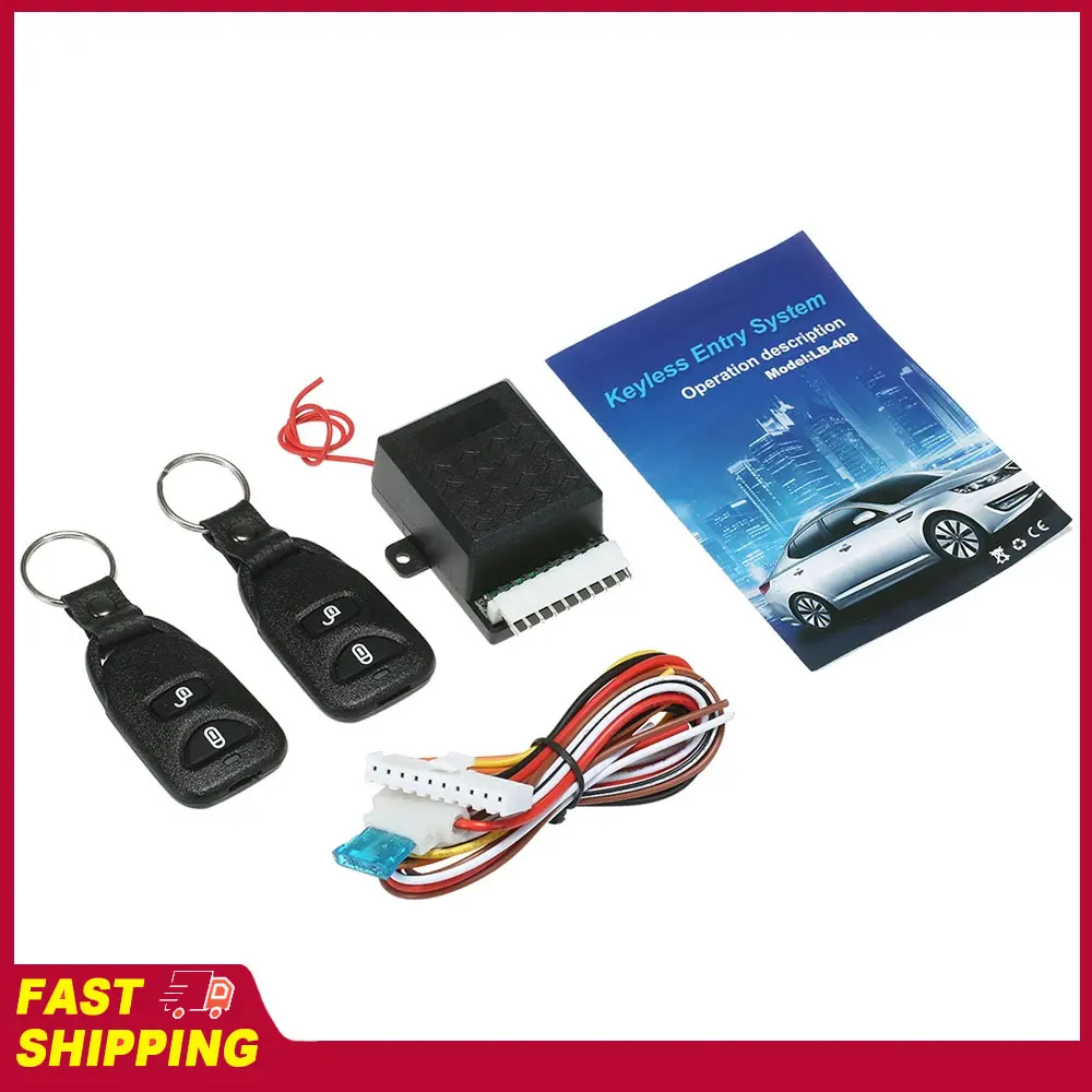 Interruptores Universales de 12V para Automóvil, Control Remoto, Sistema de Cierre Centralizado de Puertas y Maletero sin Llave, Herramienta con 2 Controles Remotos, Accesorios para Auto