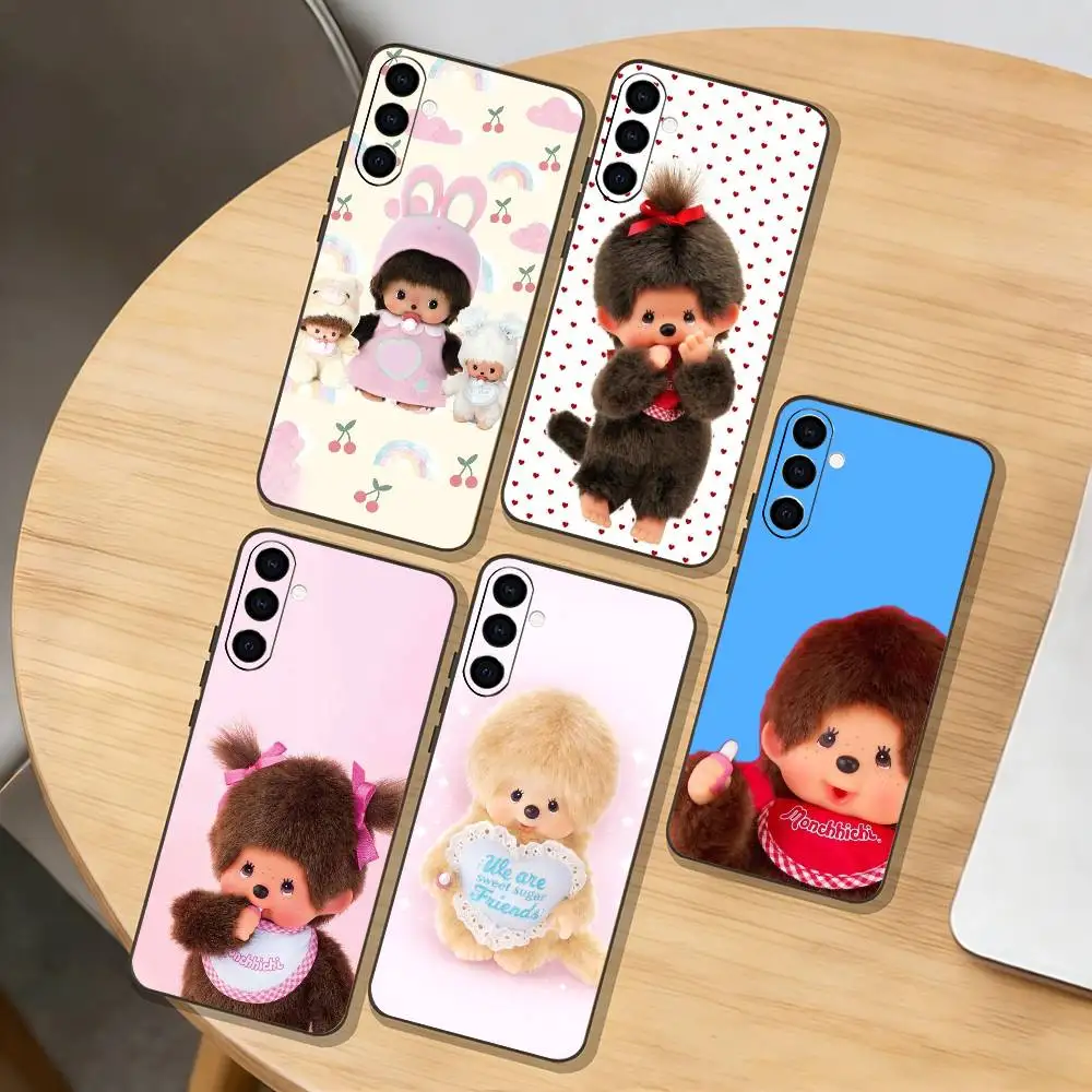

c-Cute Mmonchhichis Phone Case For Samsung Galaxy A73,A72,A71,A70,A53,A52,A51,Others Soft Black Cover