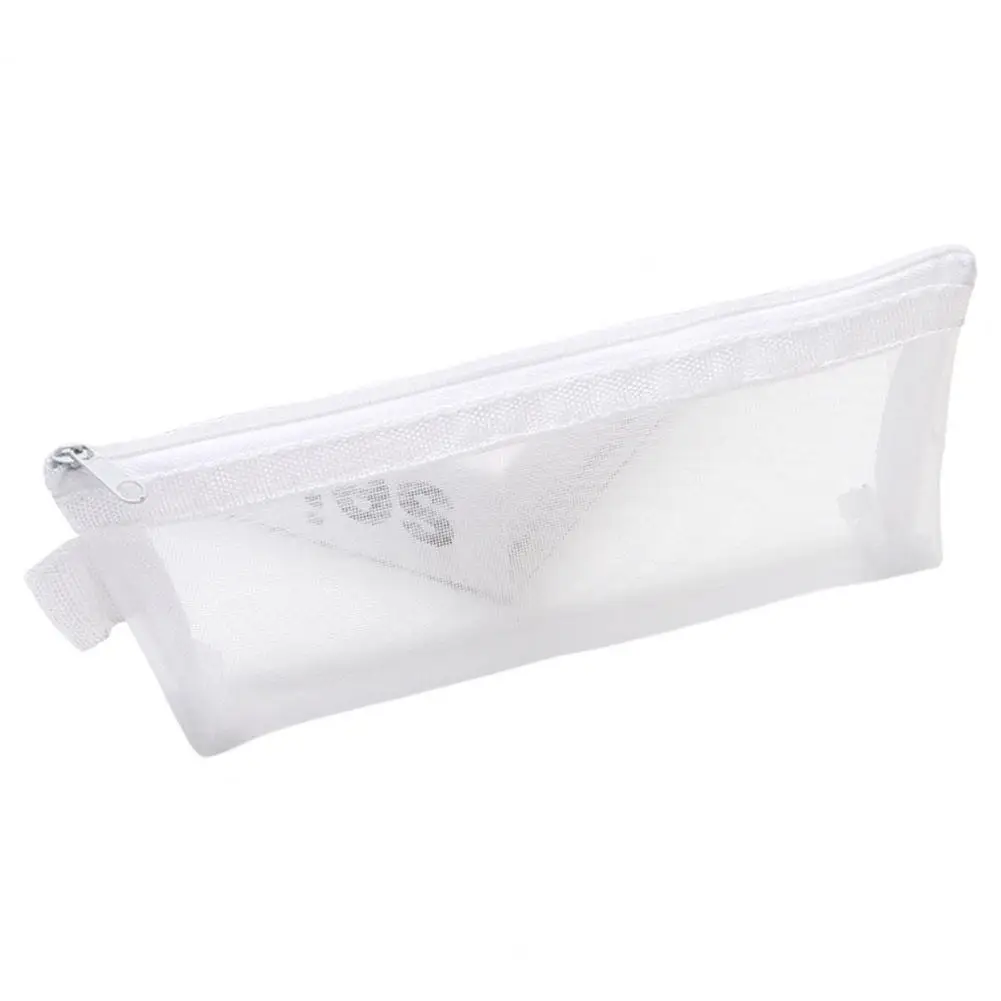 Economia de espaço Prático Minimalista Estudante Lápis Container Bag Resistente Costura Lápis Titular Zipper Encerramento Material Escolar