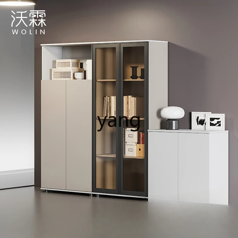 LH  File Cabinet Storage File High Cabinet Office Bookcase White Wooden Storage