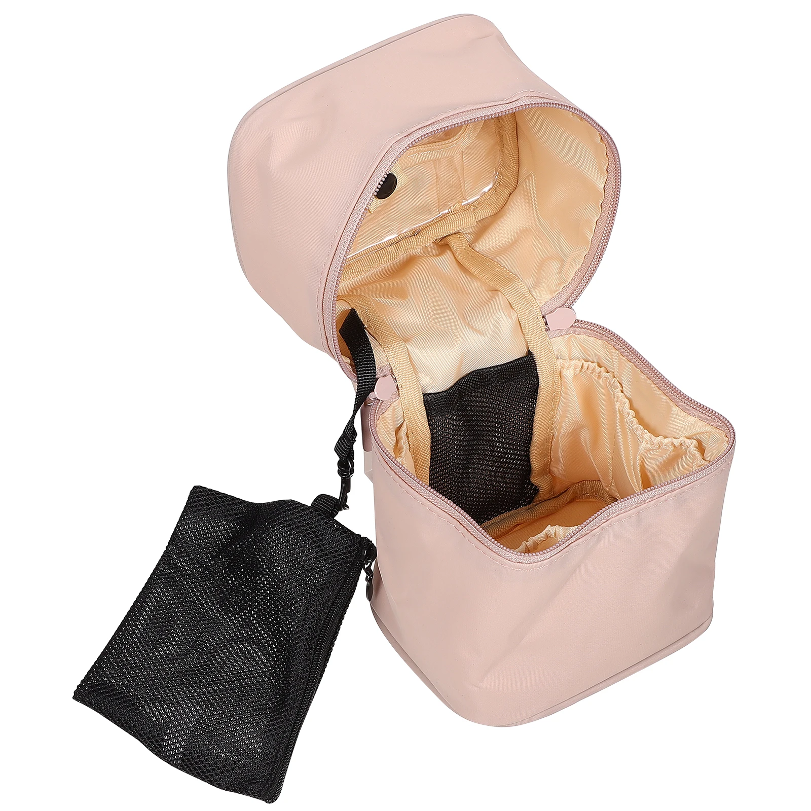 

Travel Bag Large Capacity Lightweight Nylon Makeup Case Bucket Shape Toiletries Pouch Portable Storage Organizer