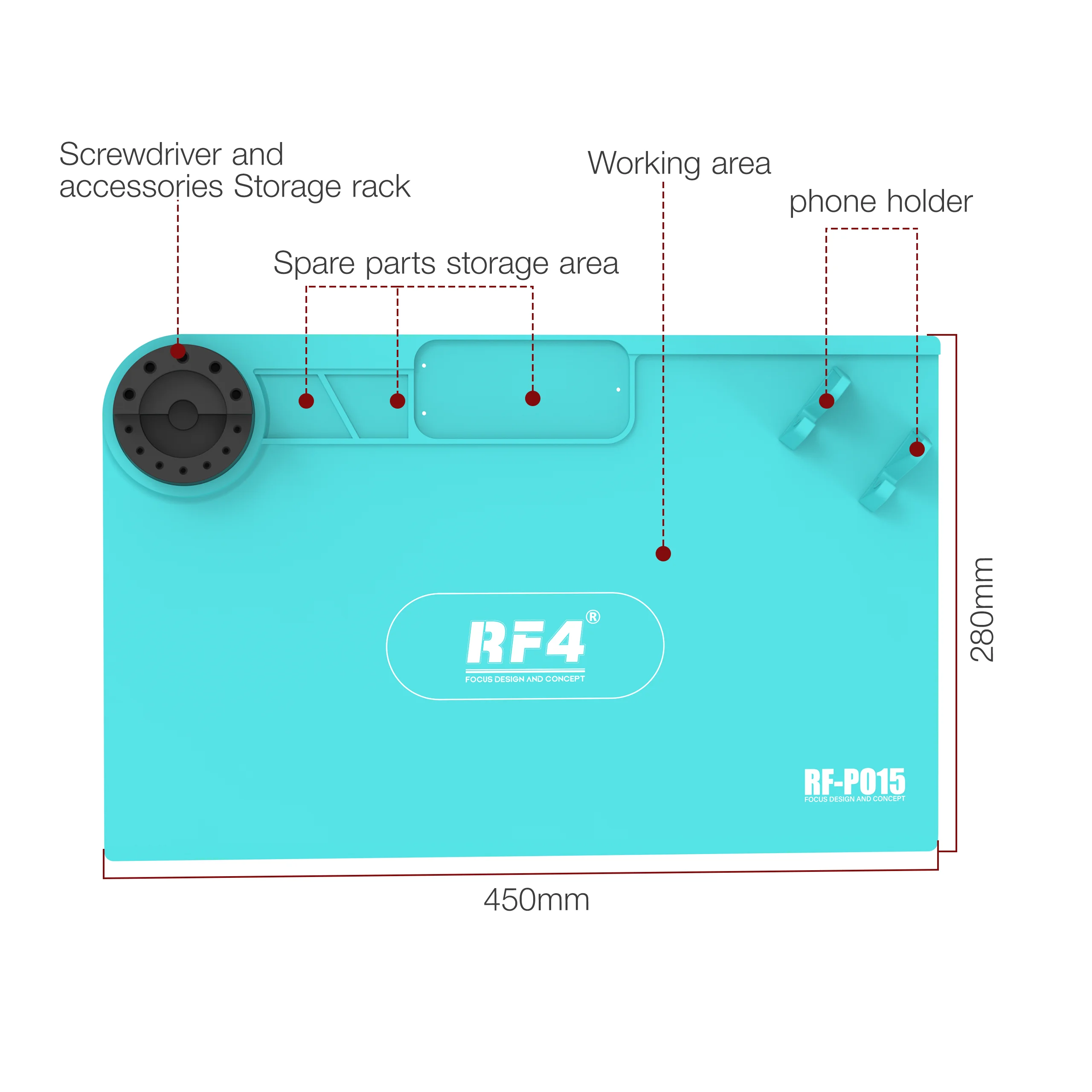 RF4 RF-PO16 P015 P011 Antistatic Heat Insulation Pad 800*300MM for Phone Maintenance Motherboard IC Chips Soldering Repair Mat