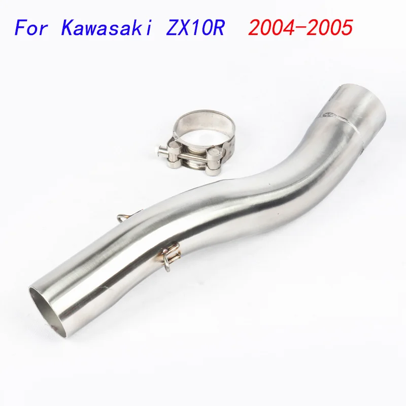 

For Kawasaki ZX10R 2004-2005 Slip On Modified Motorcycle Exhaust Pipe Middle Connect Tube Muffler Mid Link Pipe Stainless Steel