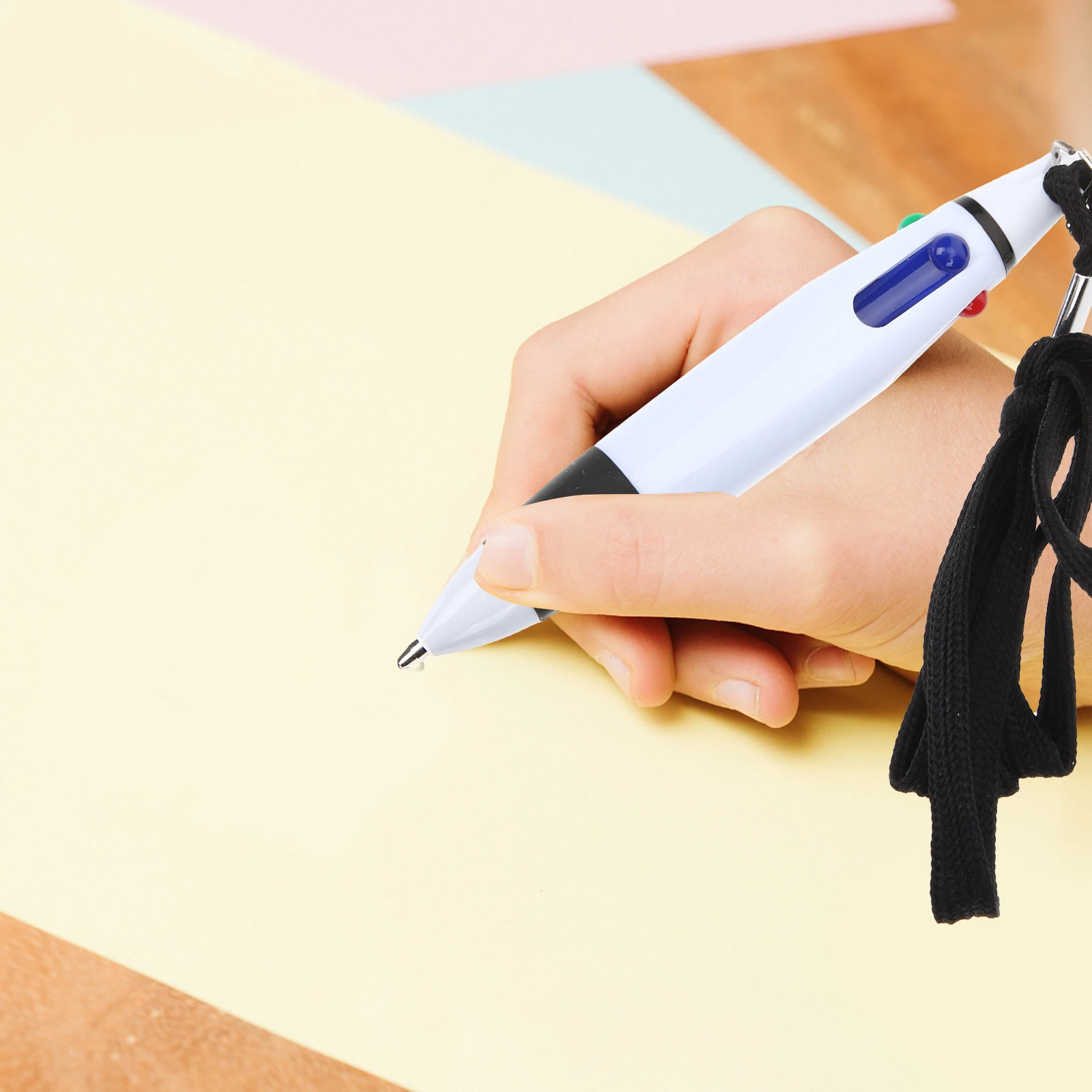 

10 Pcs Lanyard Ballpoint Pen Multicolor Pens Ink Gift Cute One Colored Plastic Retractable