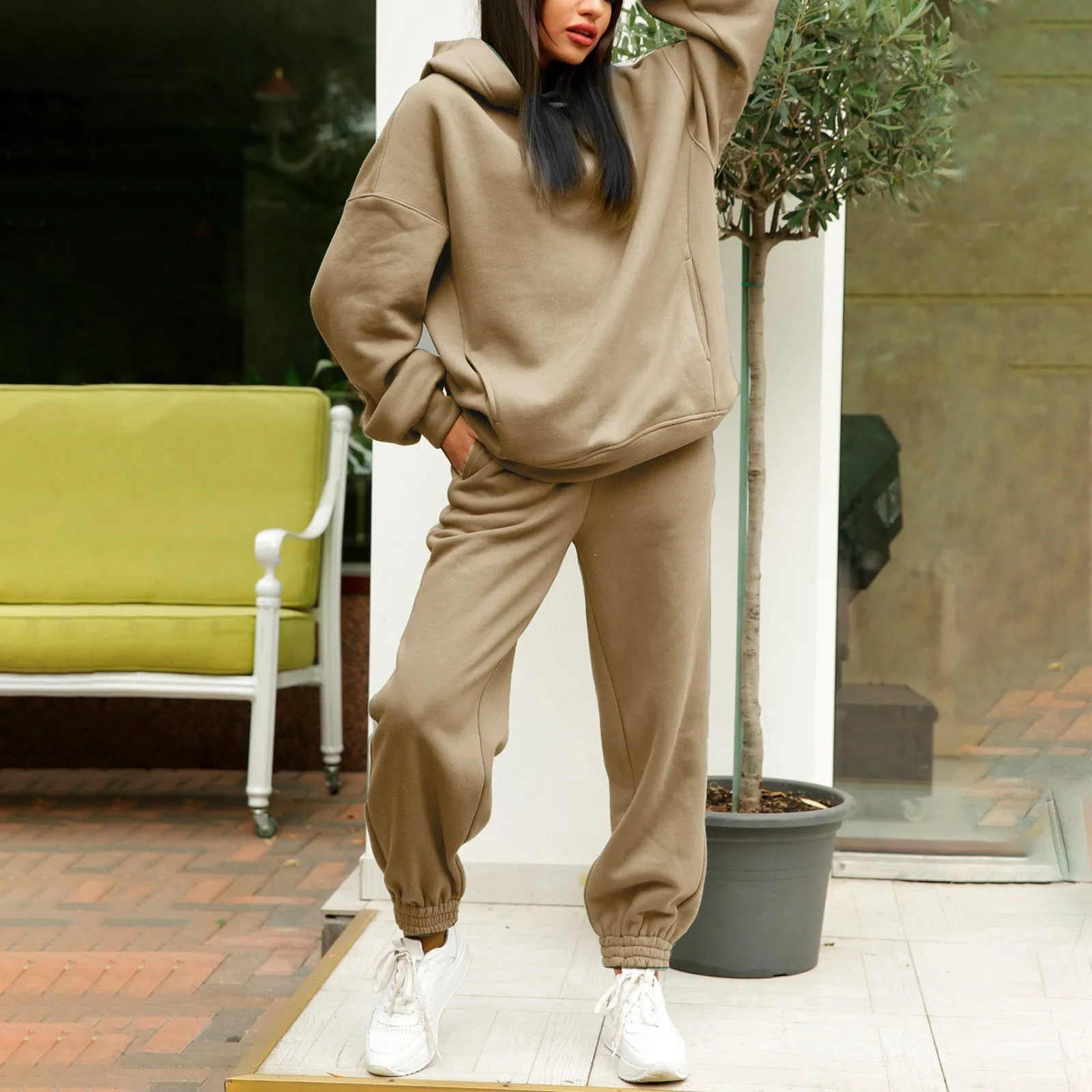 2 Piece Outfits Oversized Hoodies+Pants Streetwear Sport Suit Spring Two Piece Set Woman Set Autumn Women\'s Female Tracksuit