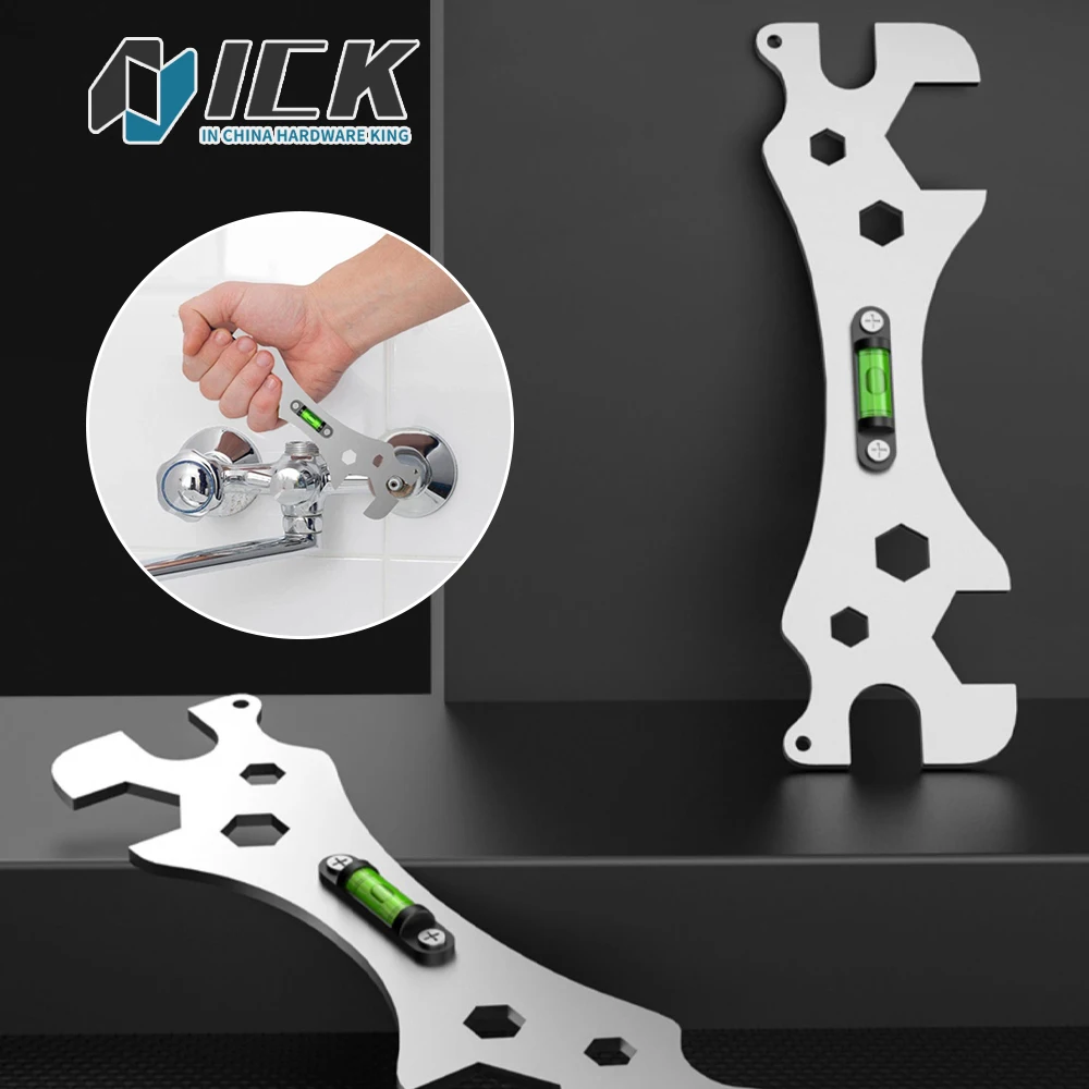 Multifunctional Wrench Bend Angle Leveling Wrench Shower Faucet Universal Repair Wrench Bathroom Installation and Maintenance