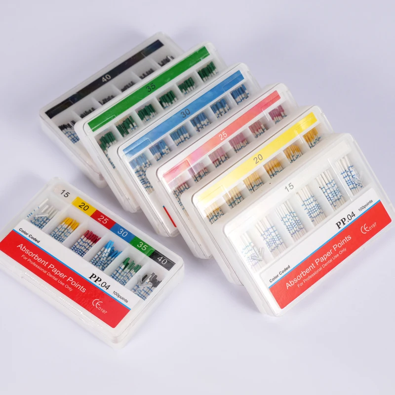 

100pcs Dental Absorbent Paper Points Sterile Mixed Sizes 02 04 Taper 15-40# F1 F2 F3 Dentistry Materials Paper Tips