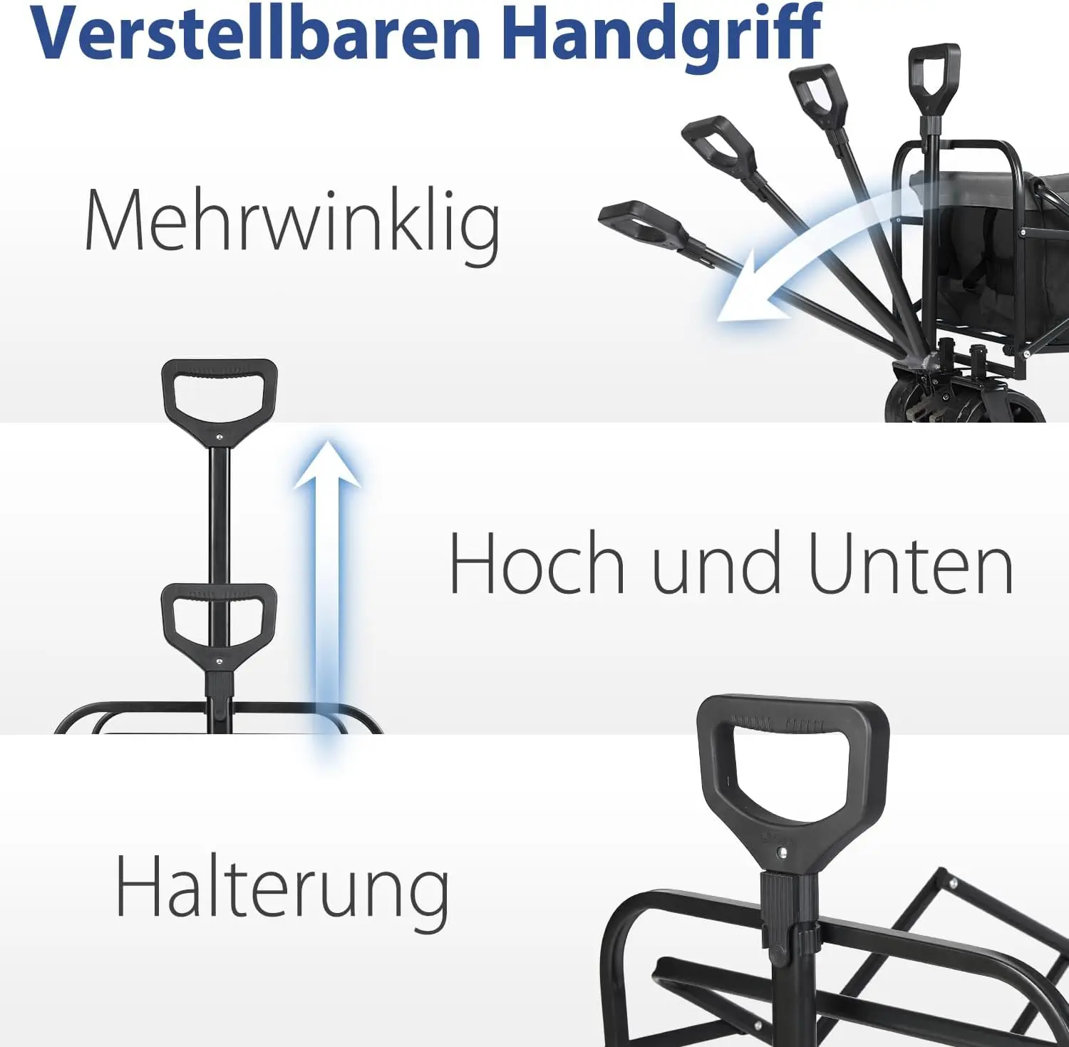 عربة يدوية قابلة للطي 200 كجم، عربة يد قابلة للطي بإطارات واسعة، عربة نقل عربة يدوية قابلة للطي لجميع التضاريس مع فرامل قضيب تلسكوبي