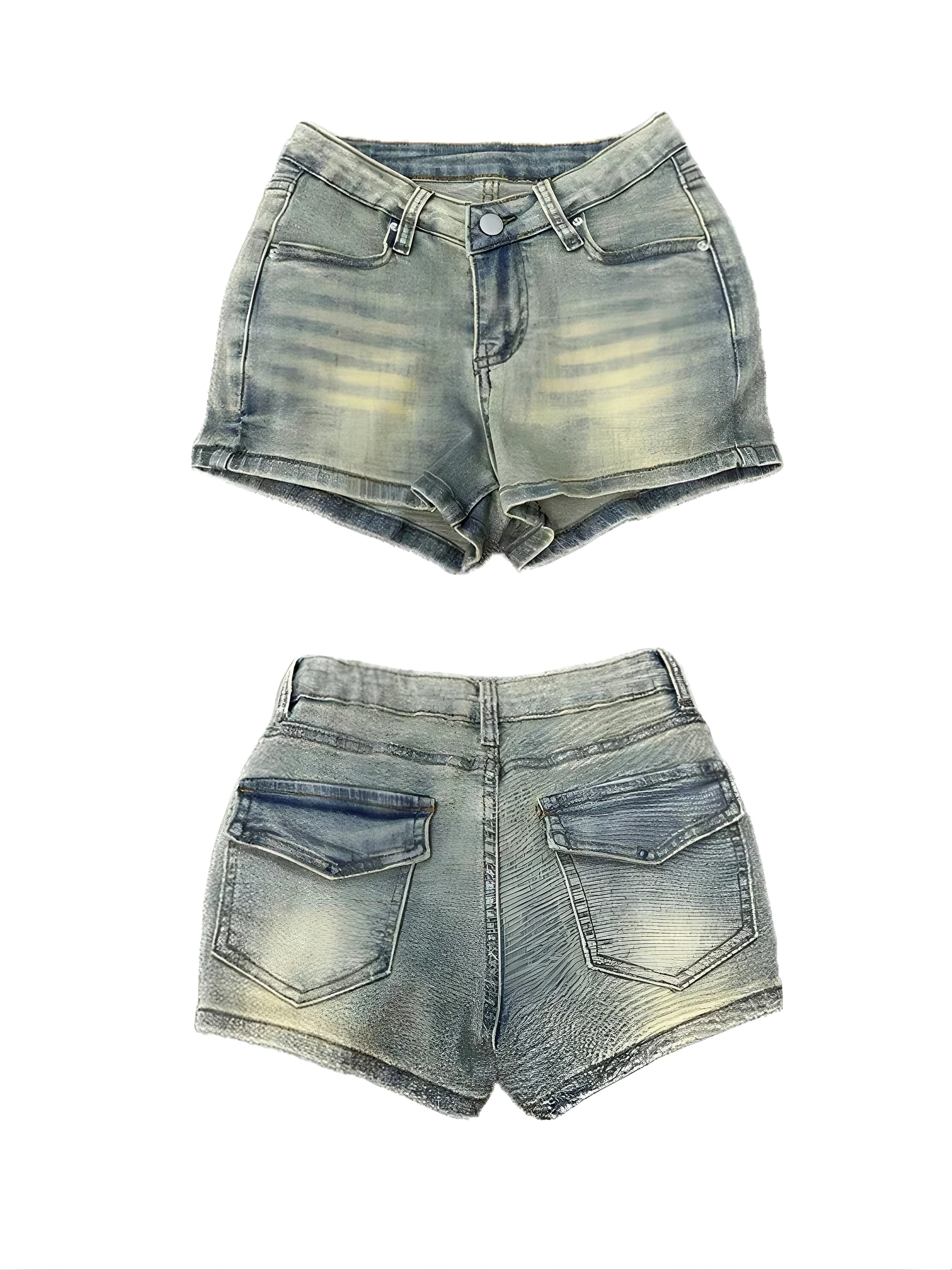 

High Waist Low Waist Korean Sle Denim orts Sexy Pure Desire Slimming Women's Summer Casual Zipper Pants Ladies Jeans