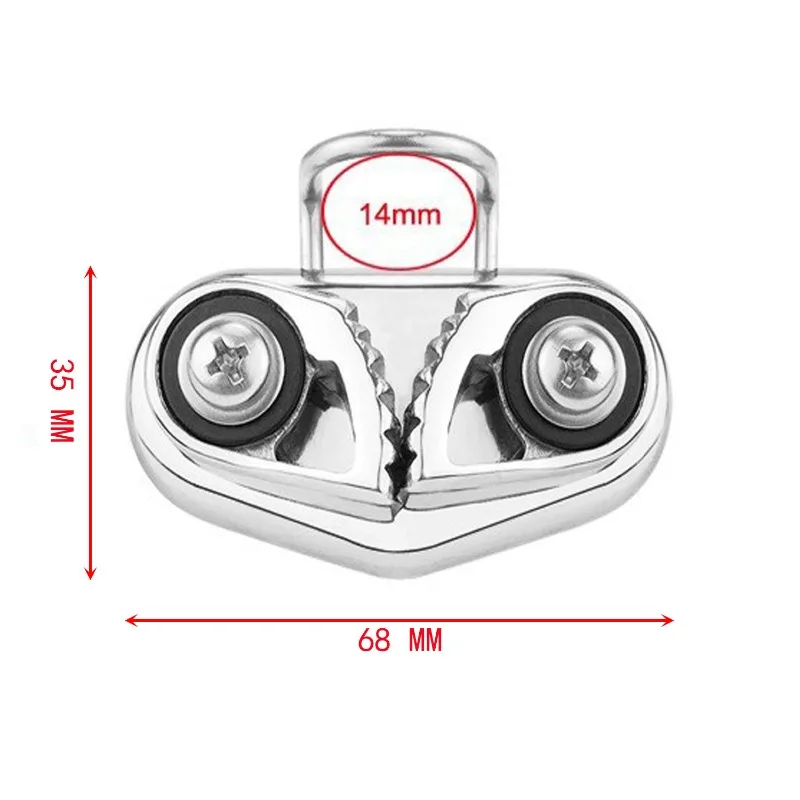 Stainless Steel Snatch Block Rope Clamp 68x35mm Pulley Rigging Fitting for Boat Yacht Marine Hardware