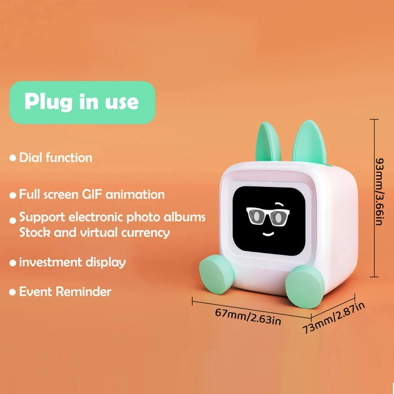 Mini TV Speaker Robot Bluetooth Weather Station Clock Digital Pet Display USB Charging Desktop Decoration Birthday Gift For Kids