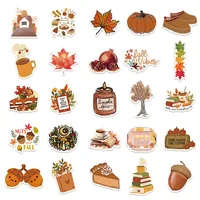 50PCS Fall Cartoon Stickers Notebook Computer Handbook Guitar Skateboard Decorative Stationary Stickers 2