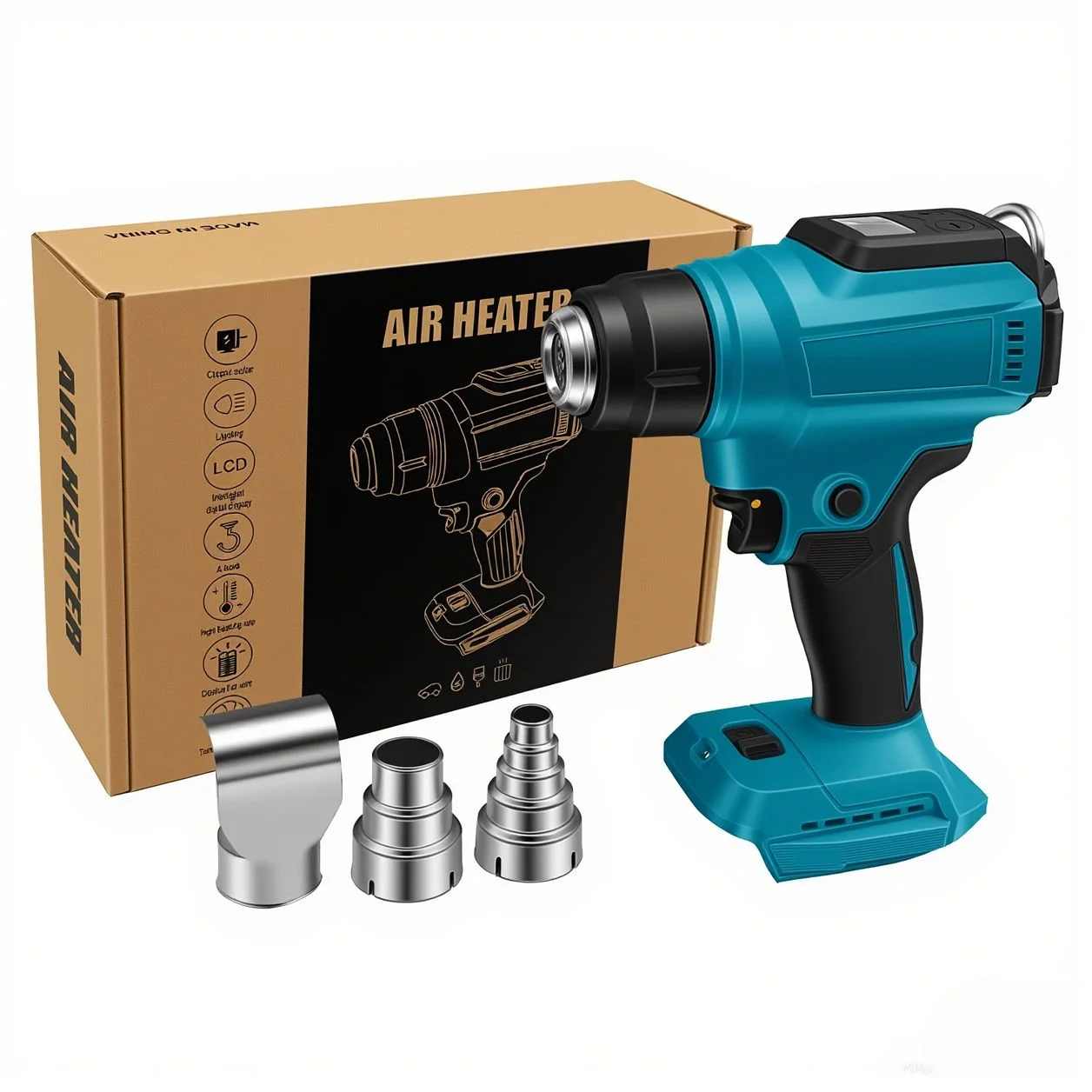 Portable Multi-scene Adaptation For Temperature Regulation Of Cordless Industrial High-power Hot Air Gun