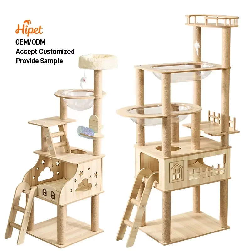 Hot Selling Large Cat Climbing Frame Space Capsule Pet Nest High Density Plank Wood Tree Scraper Post Pet Supplies Cat Toys