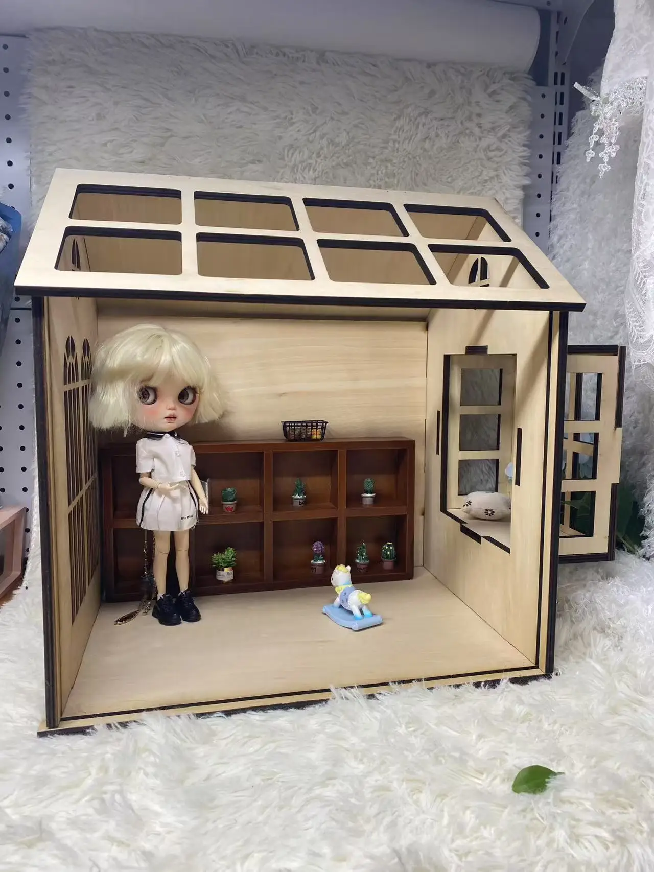 1/6 بيت الدمية الخشبي إكسسوارات بيت الدمى ملحقات بيت الدمى المصغر لتقوم بها بنفسك منزل مصغر