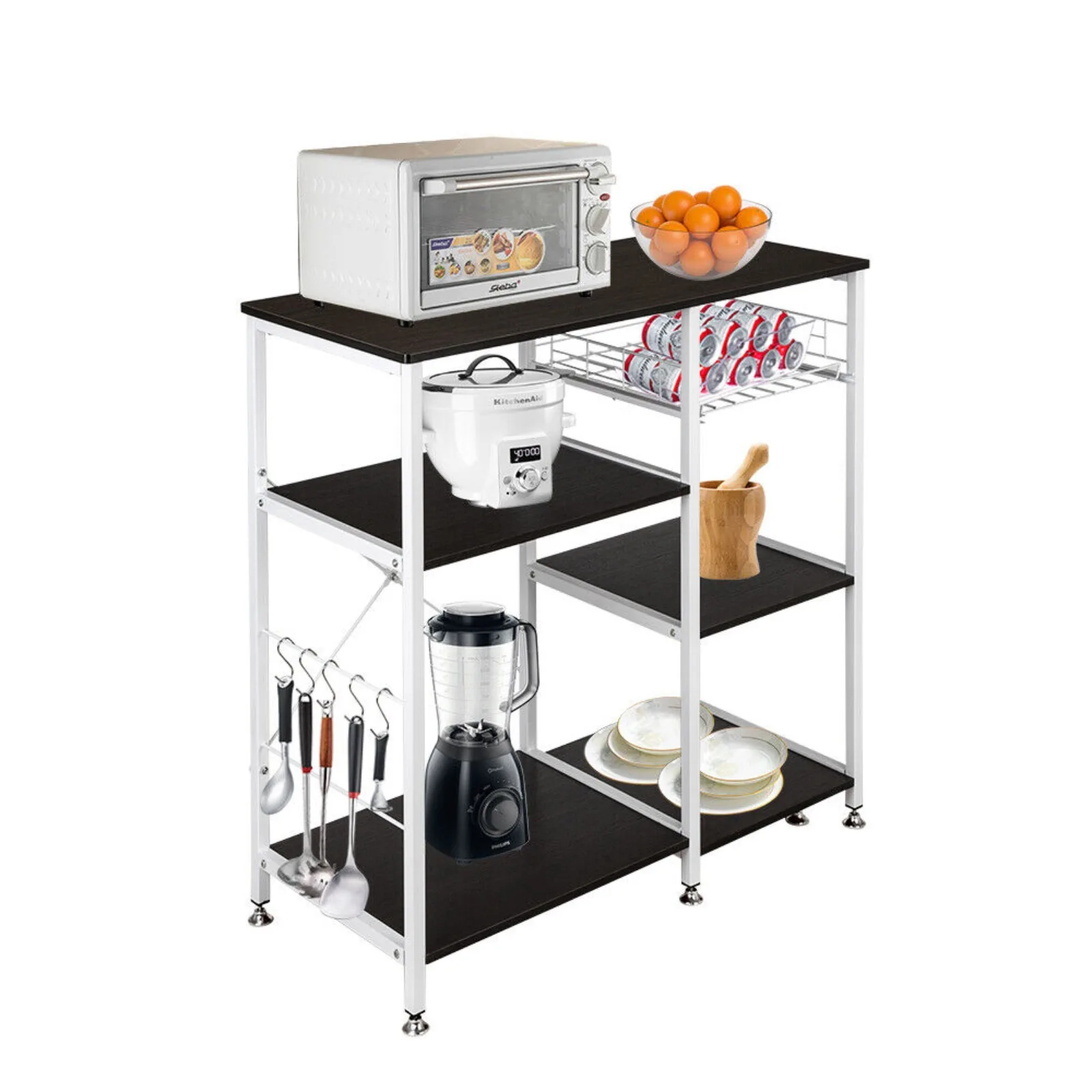 

US Kitchen Baker's Rack Utility Storage Shelf Microwave Stand 3-Tier Table For Spic