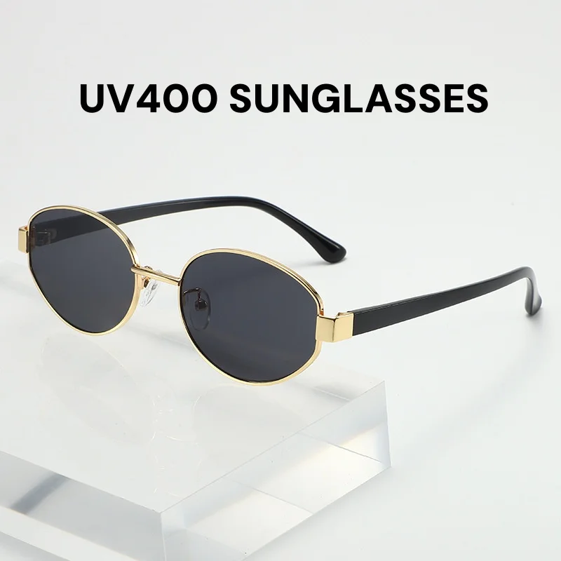 

Retro Oval Sunglasses for Men and Women, Street Photography Concave Design Outdoor Travel Tourism UV Resistant Glasses
