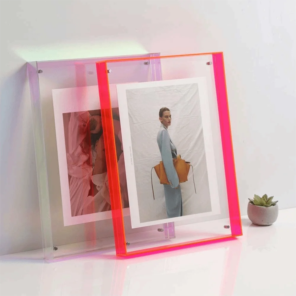 Acrylic Transparent Acrylic Photo Frame Thickened Transparent Colorful Square Photo Frame DIY Rectangle Picture Frame Ornaments