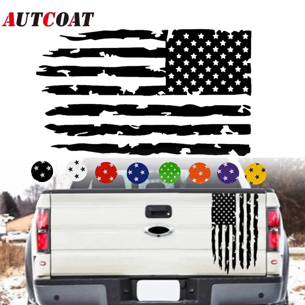 1Pcs American Flag Trucak Decal, Truck Tailgate Vinyl Decal, Car Decal for Men, American Flag for Computer, Truck, Car, Wall