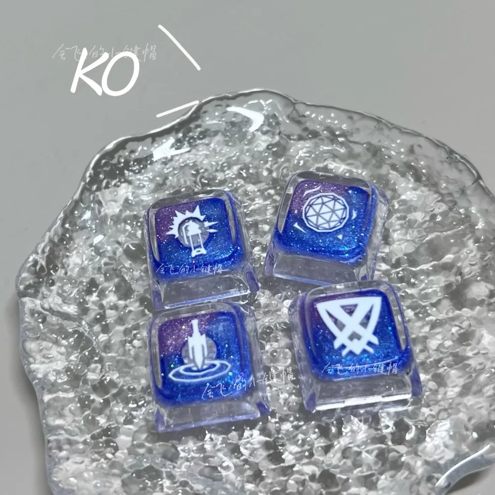 VALORANT KO/Night Dew Skill KeyCap para teclado mecánico azul transparente XDA perfil Fearless contrato personalidad PC Keycap