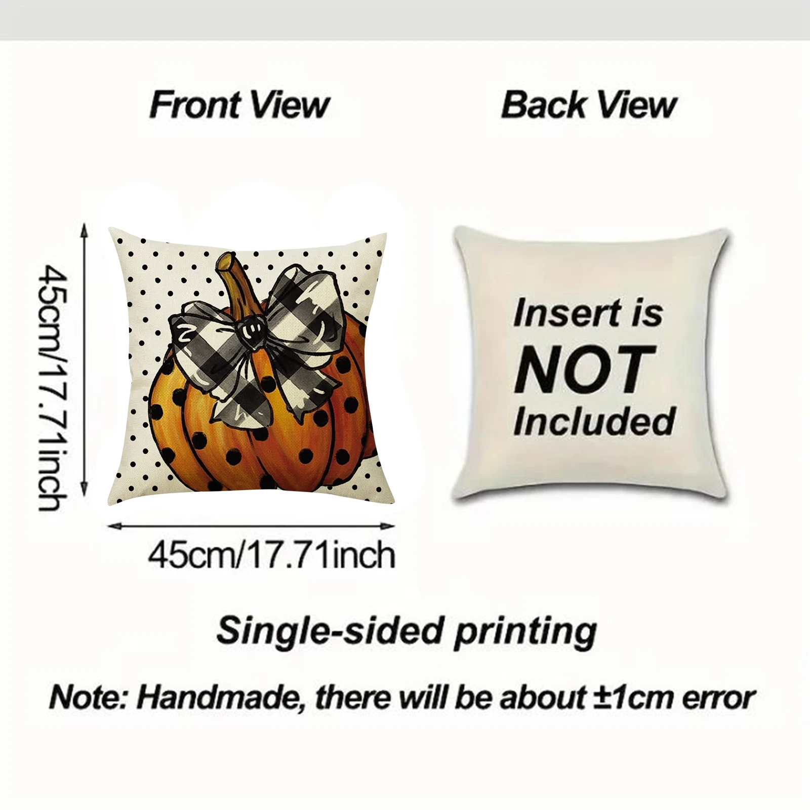 Halloween Pillow Cover Pumpkin Print Linen Pillow Throw Case Decorative Cushion Cover Fall Decorations