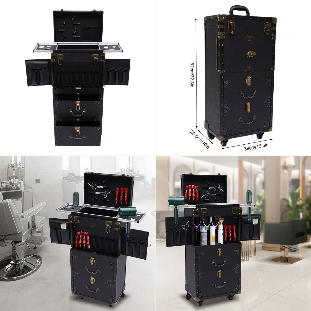 

Trolley Cart with Drawers, Hospital Mobile Ultrasound Cart with Trays amp 4 Silent Swivel Wheels, 220 LBS Load Portable Storage