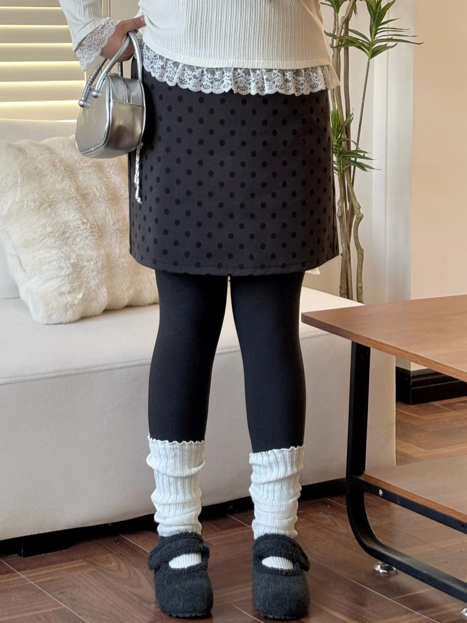 

High Waist Polka Dot Wrap around Skirt for plus Size Women Spring Casual Slimming Bump Covering A-Line Skirt