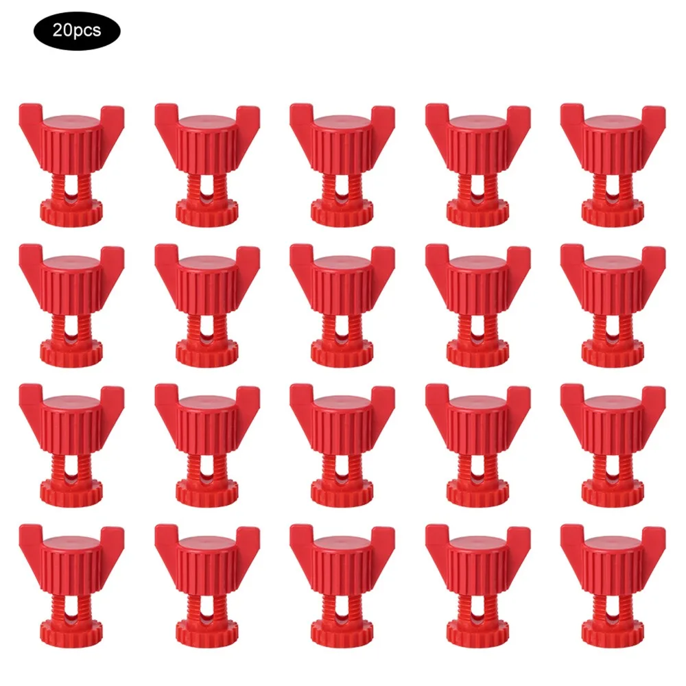 20pcs Simple ABS Plastic Screw Nut Set Red Durable Screw Nut Set Simple Structure Anti-Aging Plastic Screw Chicken Cage