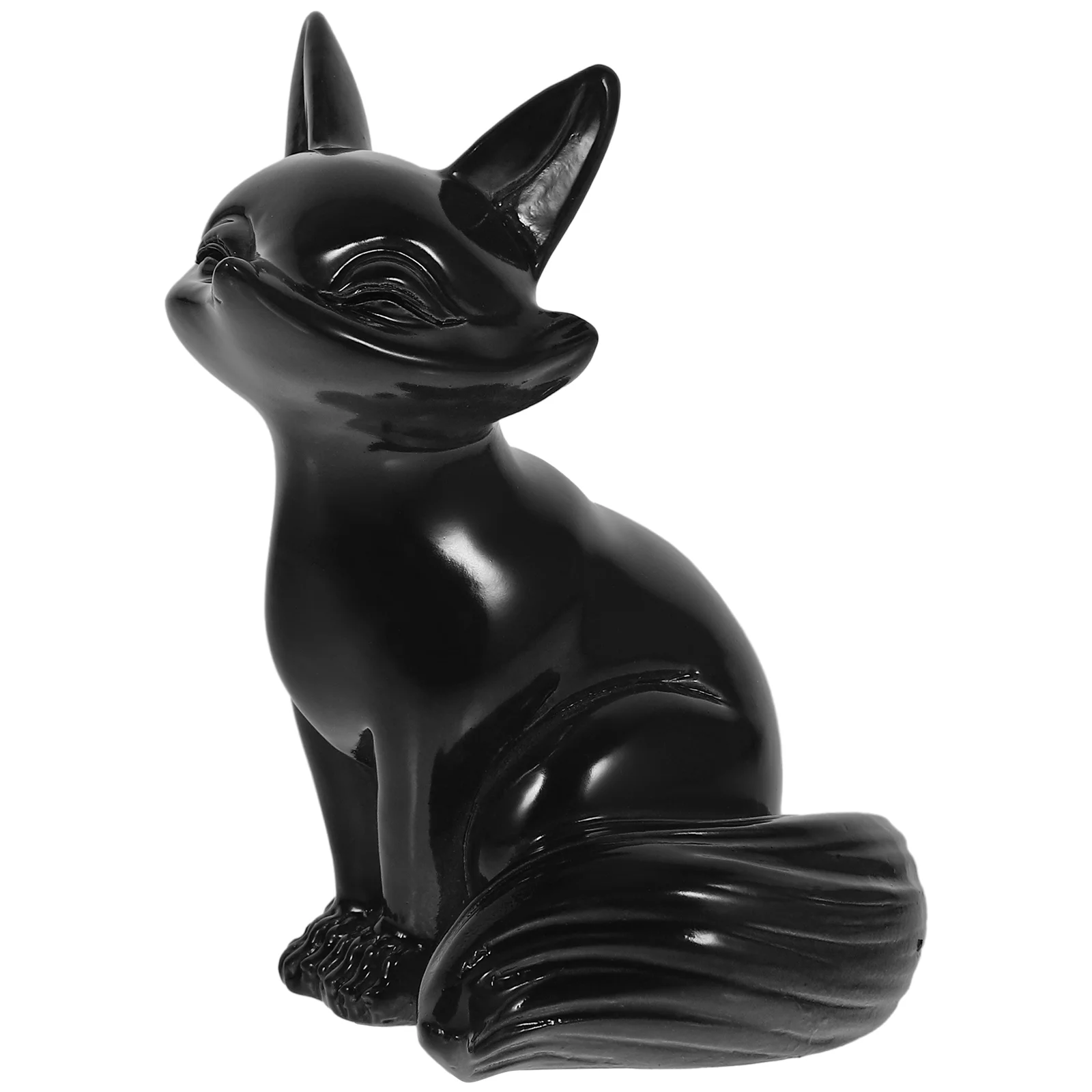 Tea Ceremony Pet Ornaments Color Changing Fox-shape Figurine Resin Animal Decoration Desktop Small Cartoon Vintage Statue