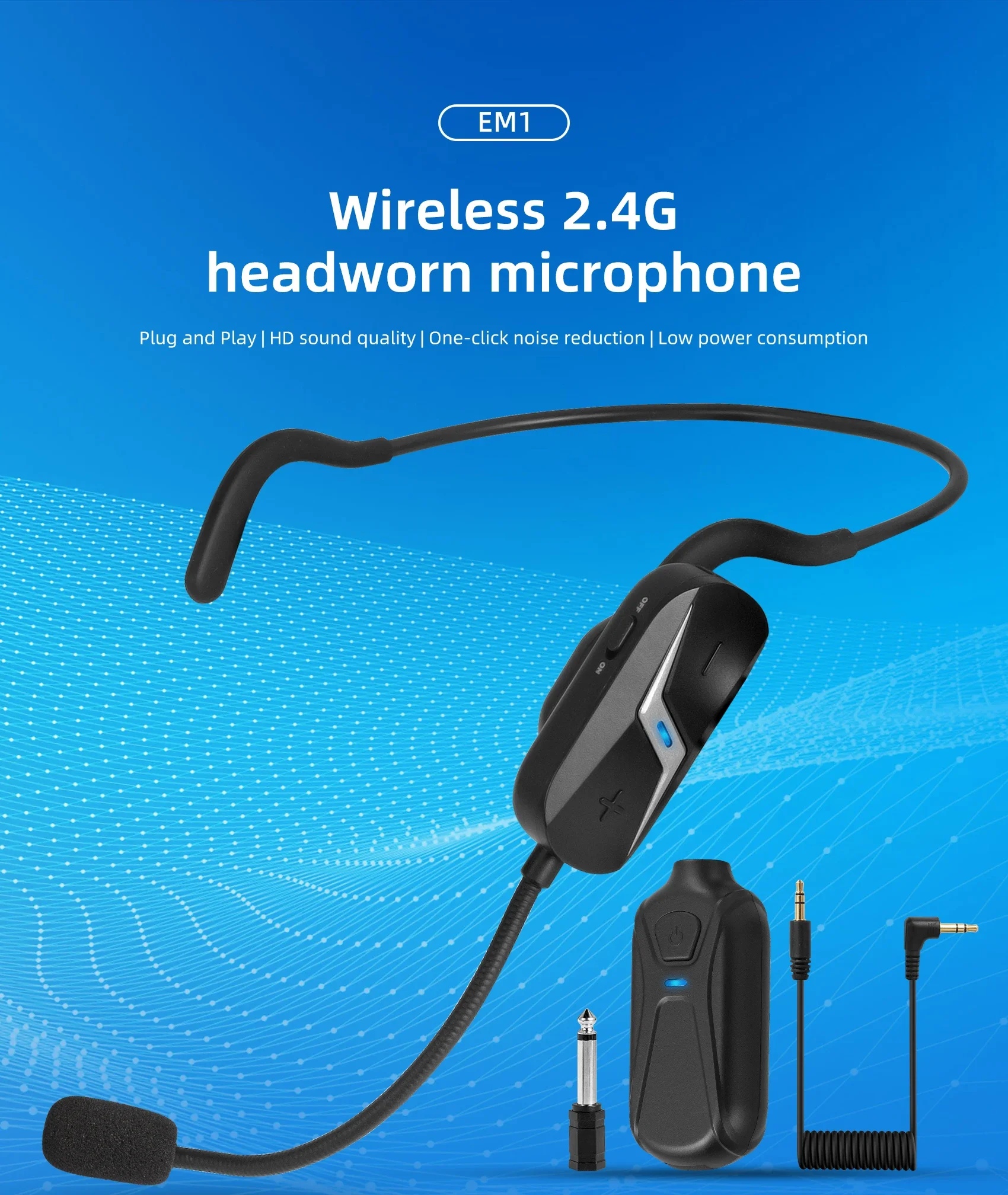 2.4G Wireless Headset Microphone for Teacher