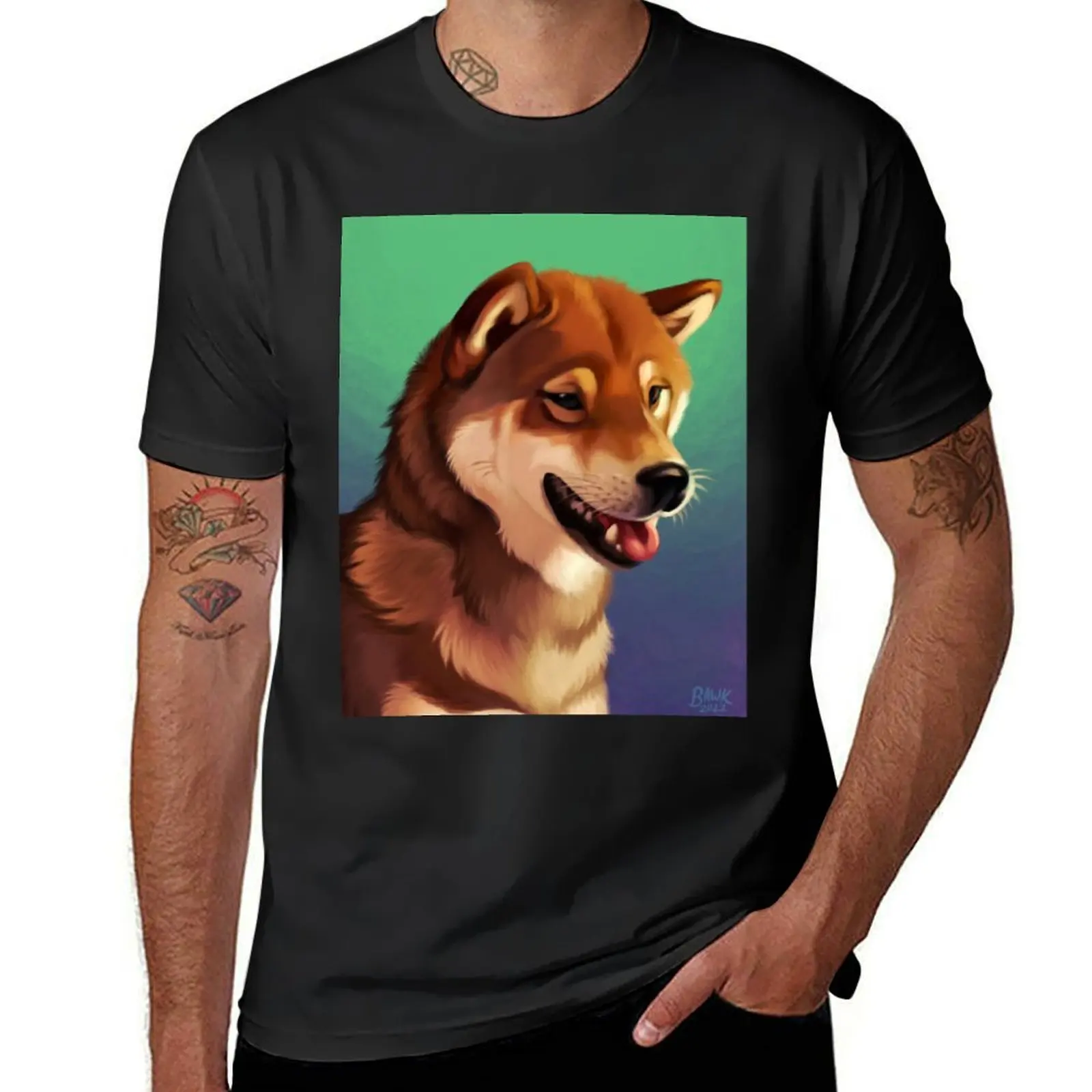 Sesame Shiba Inu T-Shirt aesthetic clothes plus size tops kawaii clothes summer tops men t shirts