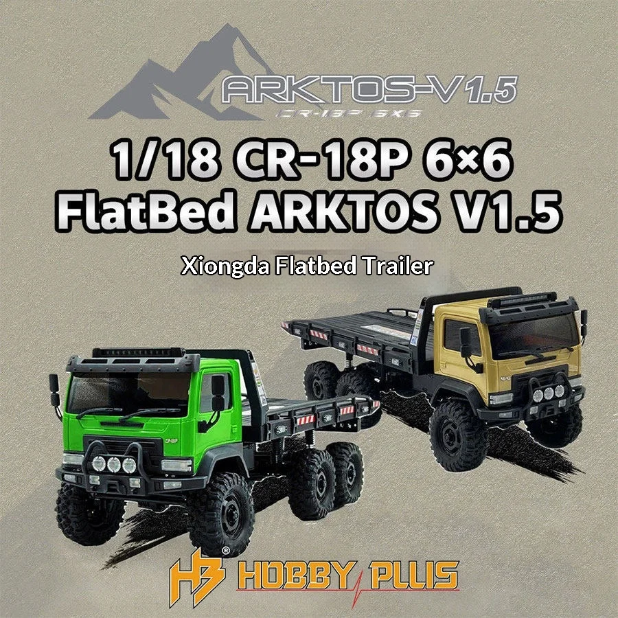 Hobby Plus Rc Crawler 1 18 Cr 18p Arktos V1 5 6 Wheel Drive Flatbed Trailer Off Road Climbing Truck For Hobby Enthusiasts
