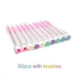 10/50pcs Eyelash Brush Tubes Reusable Mascara Wand Eyebrow Brush Tube Dust-Proof Mascara Sticks Applicators Makeup Brush LAUKISS