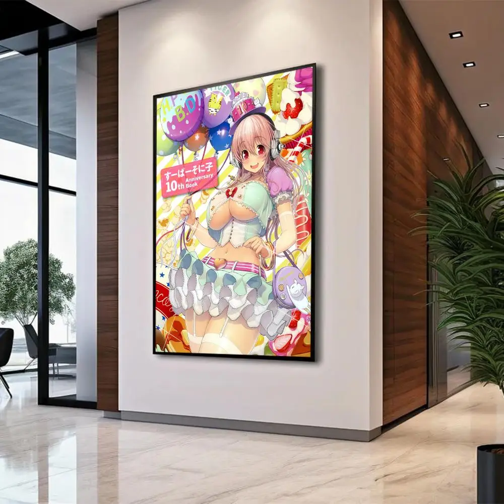 Super Sonico Manga Movie Sticky Posters Vintage Room Home Bar Cafe Decor Room Wall Decor