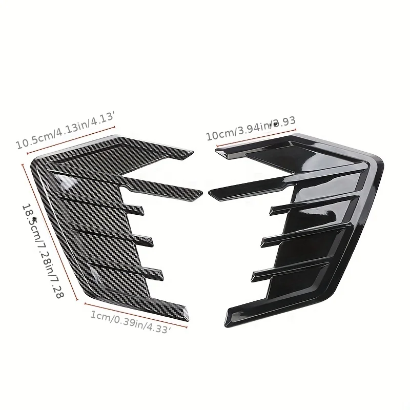 2pcs Universal Car Air Flow Fender Hood Intake Vent Cover Trim Carbon Fiber Side Wing Decals Body Shark Gill Ventilation Sticker