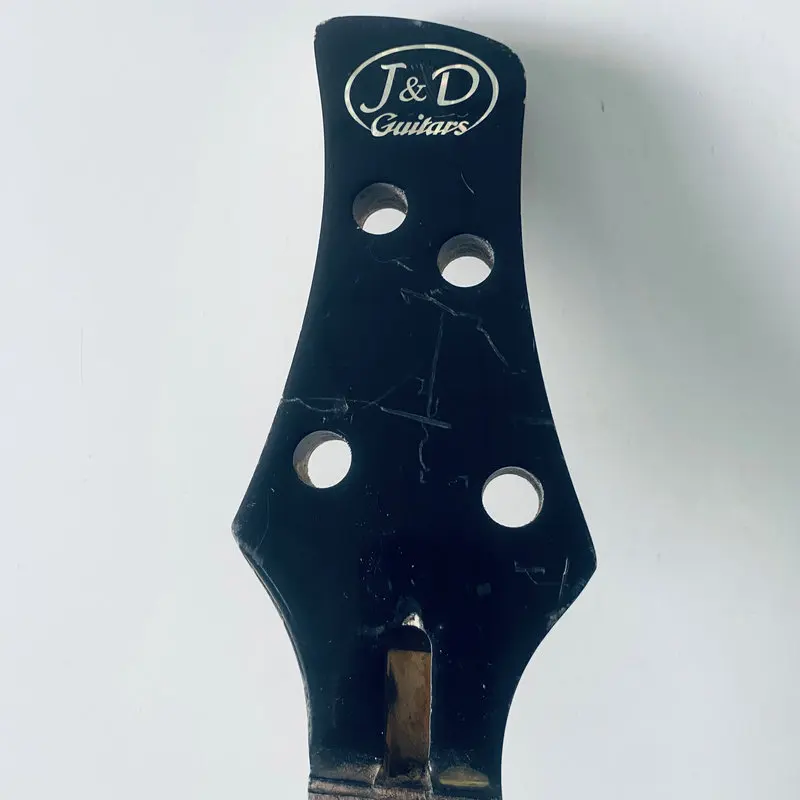 FN574 J&D Brothers 4 String Electric Bass Neck 24 Frets Maple+Rosewood Right Hand with Damages for DIY Replace USE