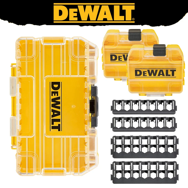 DEWALT TSTAK DT70801+Yellow Small Box Tough Case Storage Screws Bits Holder Stackable Lockable Drill Bit Tool Storage Box