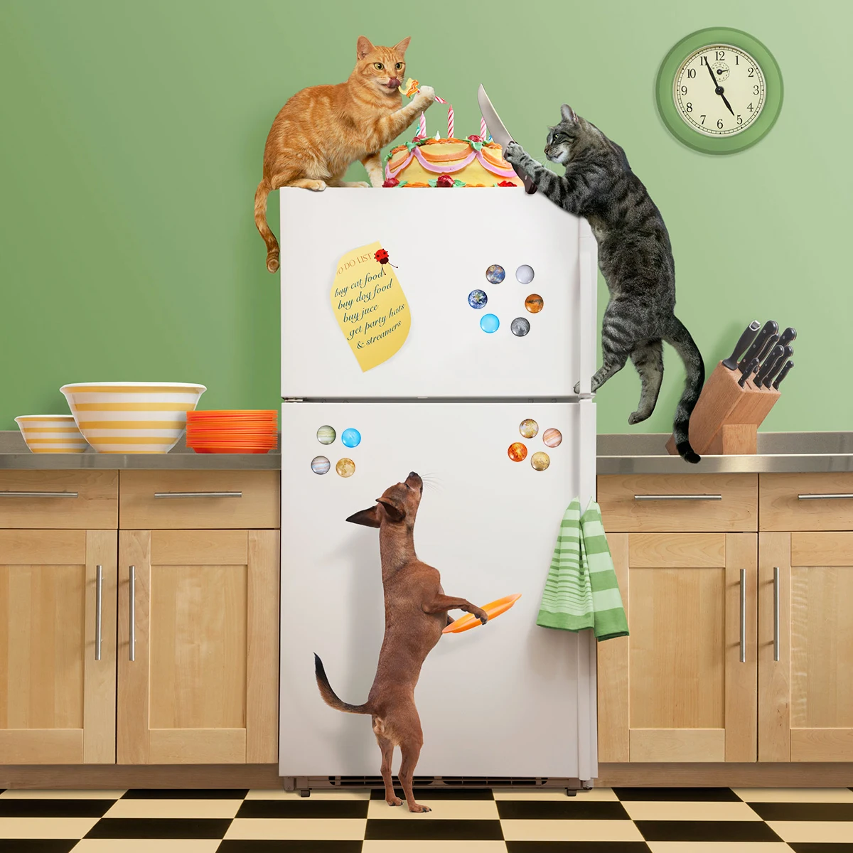 

14Pcs Planet Refrigerator Magnets Glass Crystal Round 30mm for Fridge Whiteboard Locker Decorative Education Magnet Set