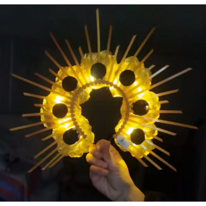 

Светодиодный головной убор «Роза» с прозрачными шипами, легкая светящаяся корона-солнечный луч, аксессуар для волос для косплея и фотосессий