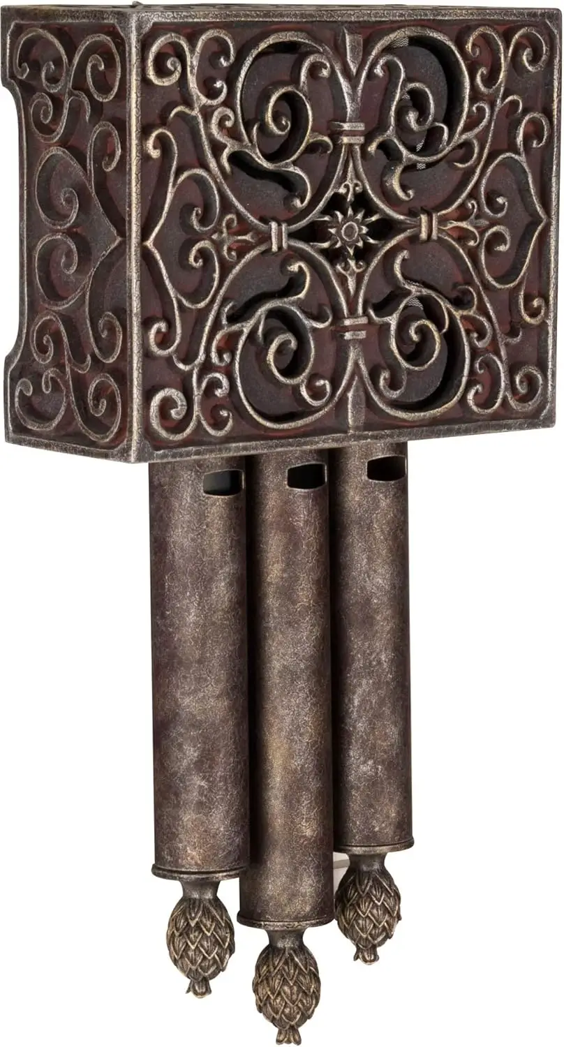 CA3-RC Westminster Carved 3 Tubes Short Door Chime, Hand Painted Renaissance Crackle (19